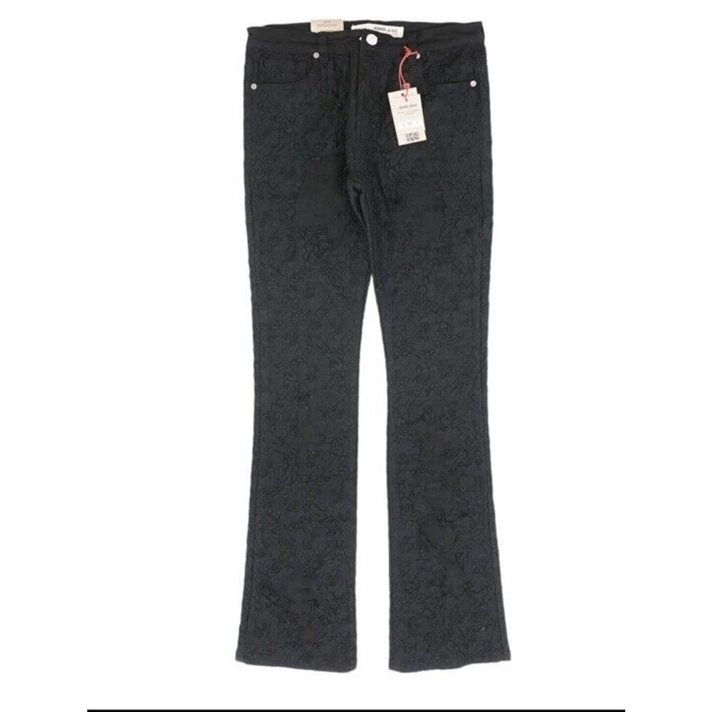 NWT Men’s ARMOR JEANS Black Jeans 34 X 36 Patterned Lacey Type Stack